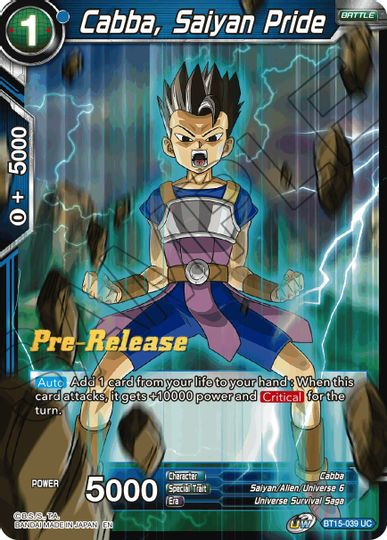Cabba, Saiyan Pride (BT15-039) [Saiyan Showdown Prerelease Promos] 