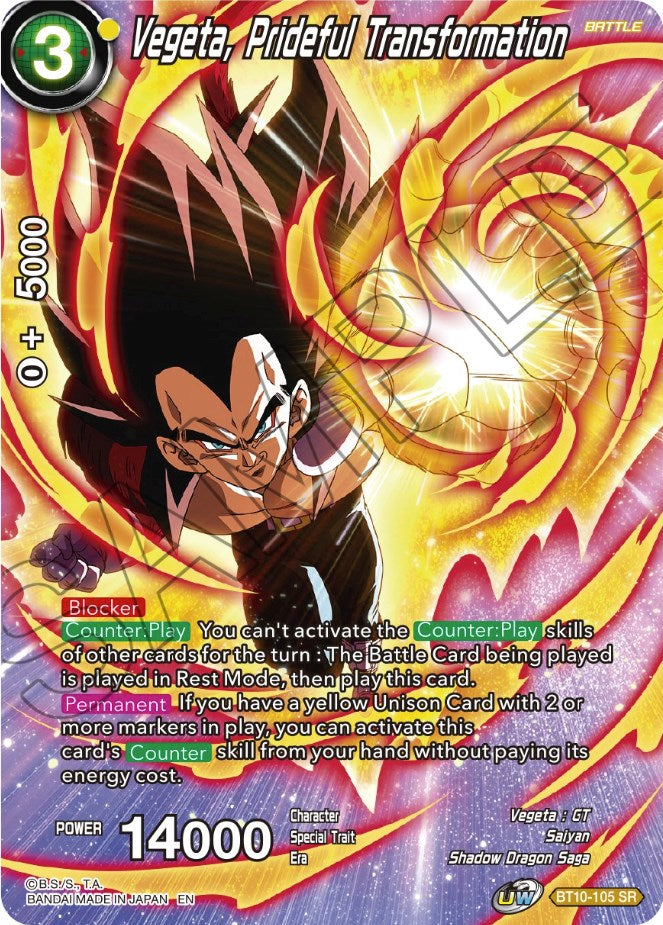 Vegeta, Prideful Transformation (BT10-105) [Theme Selection: History of Vegeta]