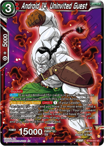 Android 14, Uninvited Guest (BT19-022) [Fighter's Ambition] 