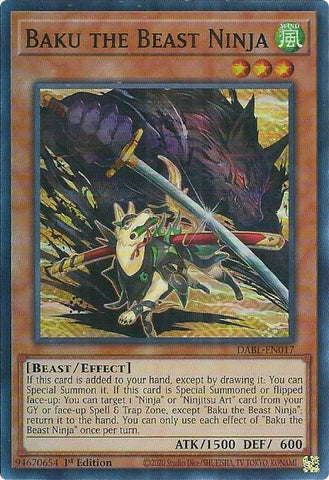 Baku the Beast Ninja [DABL-EN017] Super Rare 