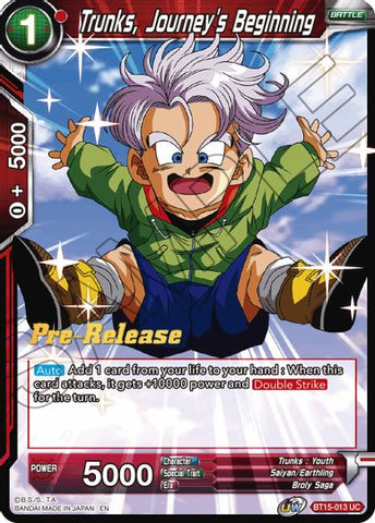 Trunks, Journey's Beginning (BT15-013) [Saiyan Showdown Prerelease Promos] 