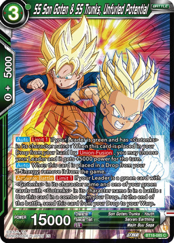 SS Son Goten &amp; SS Trunks, Unfurled Potential (BT18-085) [Dawn of the Z-Legends] 