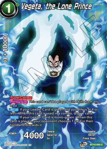 Vegeta, the Lone Prince (BT10-068) [Theme Selection: History of Vegeta] 