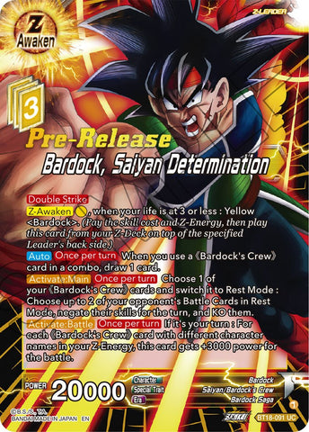 Bardock, Saiyan Determination (BT18-091) [Dawn of the Z-Legends Prerelease Promos] 