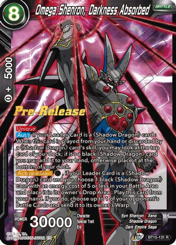 Omega Shenron, Darkness Absorbed (BT15-131) [Saiyan Showdown Prerelease Promos] 