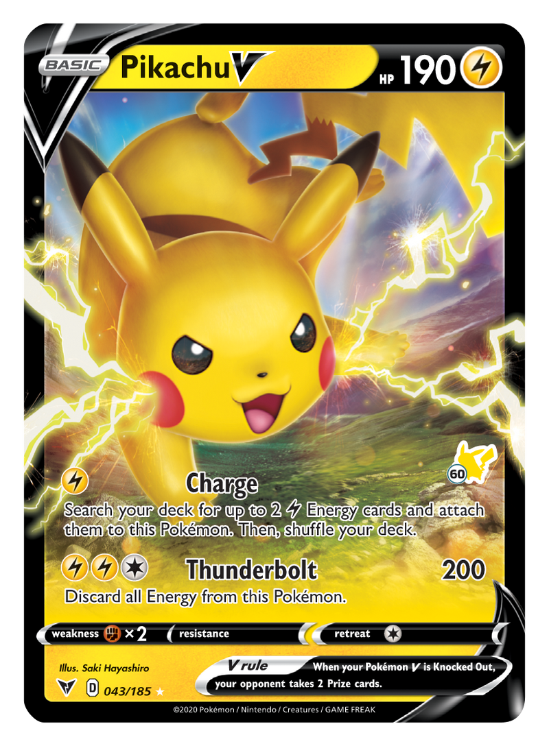 Pikachu V (043/185) (Pikachu Stamp