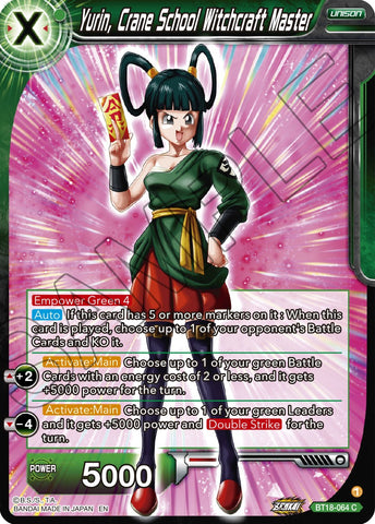 Yurin, Crane School Witchcraft Master (BT18-064) [Dawn of the Z-Legends] 