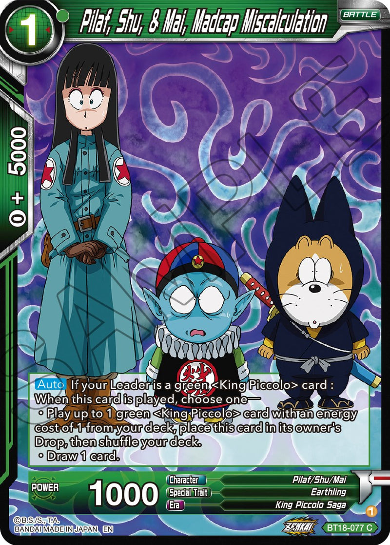 Pilaf, Shu, & Mai, Madcap Miscalculation (BT18-077) [Dawn of the Z-Legends]