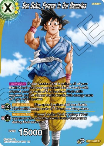 Son Goku, Forever in Our Memories (BT11-093) [Theme Selection: History of Son Goku] 