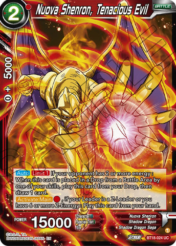 Nuova Shenron, Tenacious Evil (BT18-024) [Dawn of the Z-Legends] 