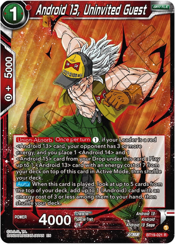 Android 13, Uninvited Guest (BT19-021) [Fighter's Ambition] 
