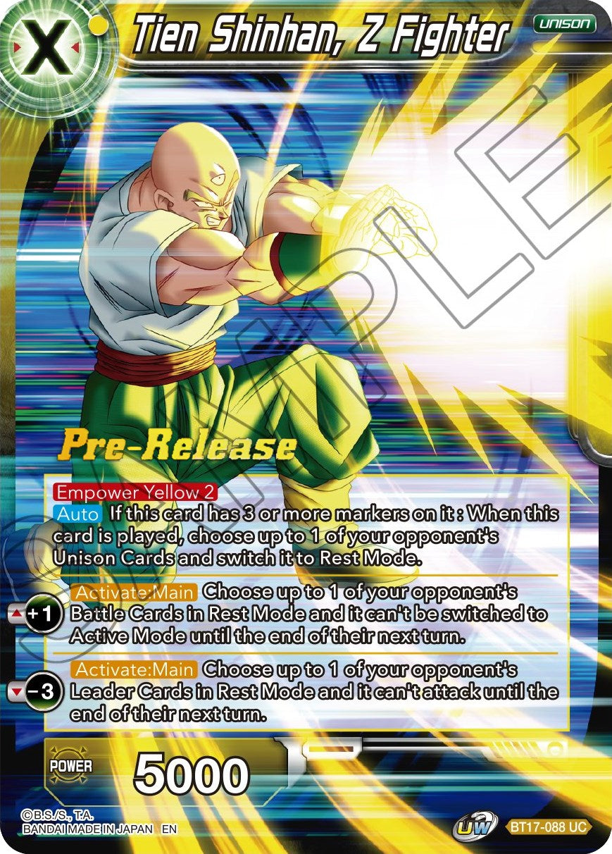 Tien Shinhan, Z Fighter (BT17-088) [Ultimate Squad Prerelease Promos]