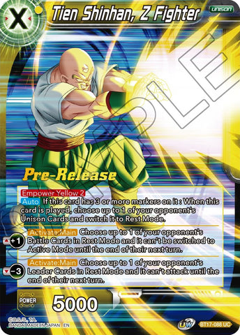 Tien Shinhan, Z Fighter (BT17-088) [Ultimate Squad Prerelease Promos] 