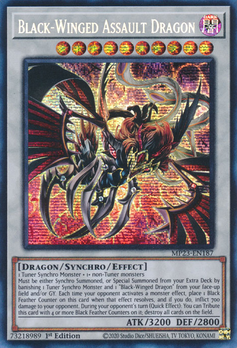 Black-Winged Assault Dragon [MP23-EN187] Prismatic Secret Rare 