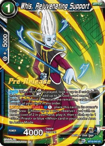 Whis, Rejuvenating Support (BT16-040) [Realm of the Gods Prerelease Promos] 