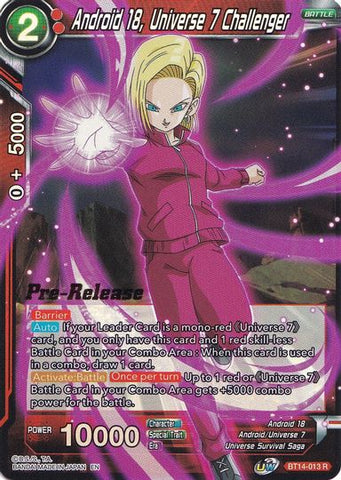 Android 18, Universe 7 Challenger (BT14-013) [Cross Spirits Prerelease Promos] 