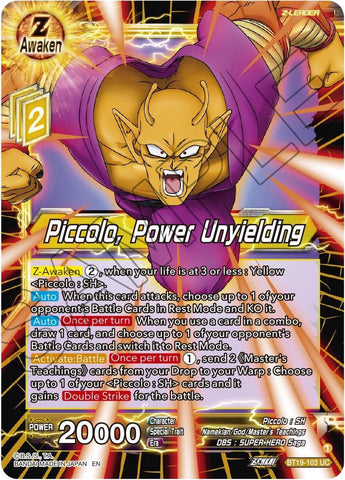 Piccolo, Power Unyielding (BT19-103) [Fighter's Ambition] 