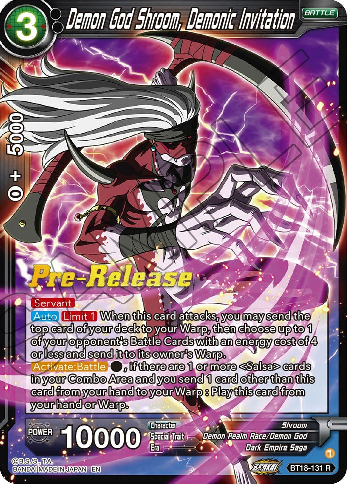 Demon God Shroom, Demonic Invitation (BT18-131) [Dawn of the Z-Legends Prerelease Promos]