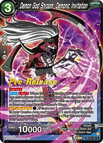 Demon God Shroom, Demonic Invitation (BT18-131) [Dawn of the Z-Legends Prerelease Promos] 