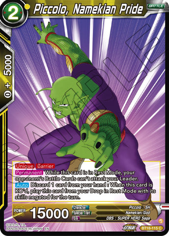 Piccolo, Namekian Pride (BT18-115) [Dawn of the Z-Legends] 