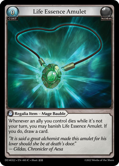 Life Essence Amulet (005) [2022 Demo Deck] 