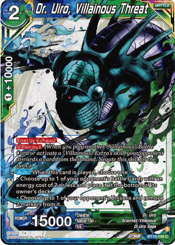 Dr. Uiro, Villainous Threat (BT19-144) [Fighter's Ambition] 