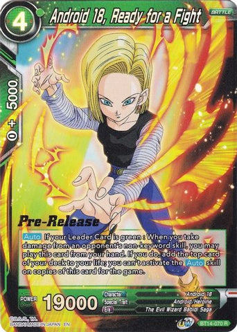 Android 18, Ready for a Fight (BT14-070) [Cross Spirits Prerelease Promos] 