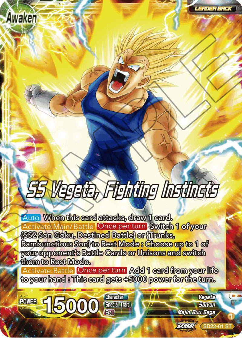 Vegeta // SS Vegeta, Fighting Instincts (Starter Deck Exclusive) (SD22-01) [Power Absorbed]