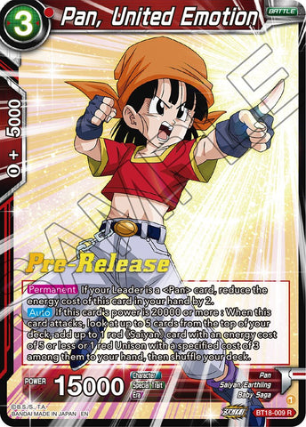 Pan, United Emotion (BT18-009) [Dawn of the Z-Legends Prerelease Promos] 