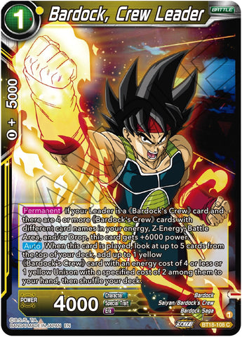 Bardock, Crew Leader (BT18-108) [Dawn of the Z-Legends] 