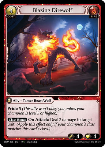 Blazing Direwolf (119) [Dawn of Ashes: 1st Edition] 