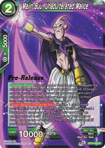 Majin Buu, Unadulterated Malice (BT14-082) [Cross Spirits Prerelease Promos] 