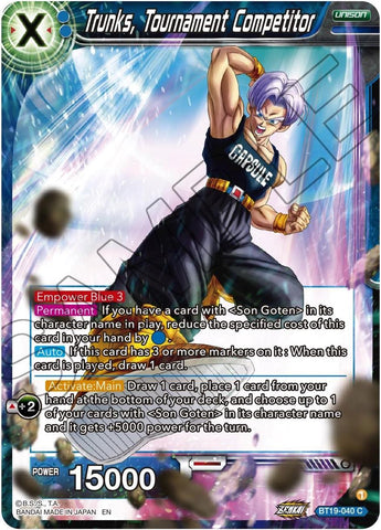 Trunks, Tournament Competitor (BT19-040) [Fighter's Ambition] 