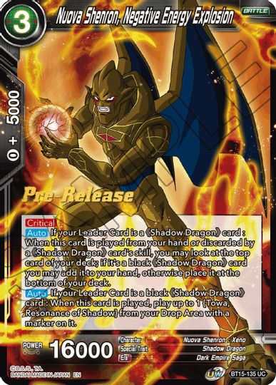 Nuova Shenron, Negative Energy Explosion (BT15-135) [Saiyan Showdown Prerelease Promos] 