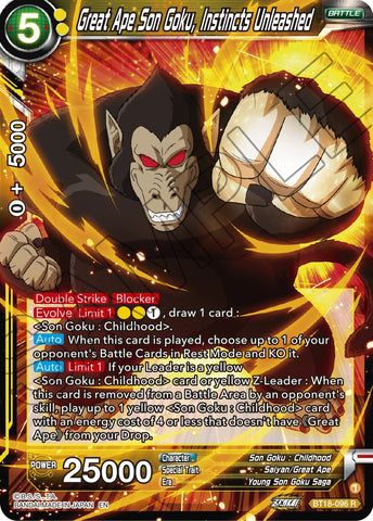 Great Ape Son Goku, Instincts Unleashed (BT18-096) [Dawn of the Z-Legends] 