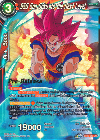 SSG Son Goku, to the Next Level (BT13-018) [Supreme Rivalry Prerelease Promos] 