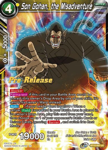 Son Gohan, the Misadventure (BT15-097) [Saiyan Showdown Prerelease Promos] 