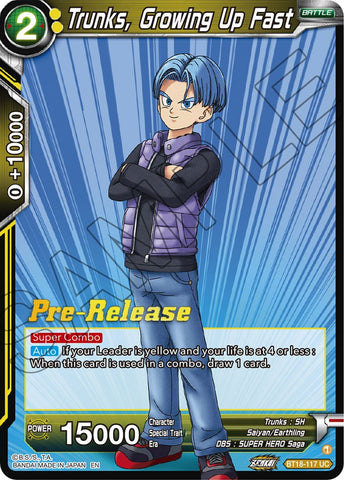 Trunks, Growing Up Fast (BT18-117) [Dawn of the Z-Legends Prerelease Promos] 