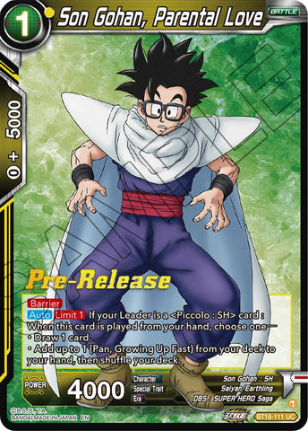 Son Gohan, Parental Love (BT18-111) [Dawn of the Z-Legends Prerelease Promos] 