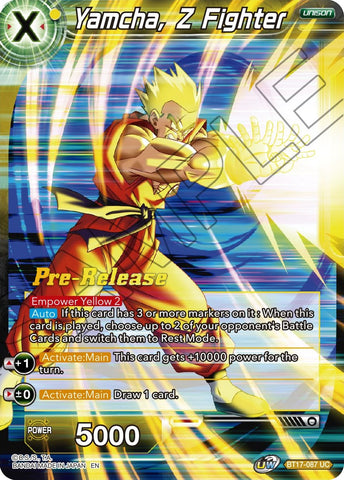 Yamcha, Z Fighter (BT17-087) [Ultimate Squad Prerelease Promos] 