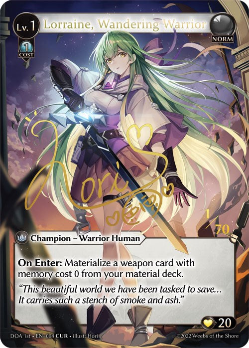 Lorraine, Wandering Warrior (CUR) (004) [Dawn of Ashes: 1st Edition] 