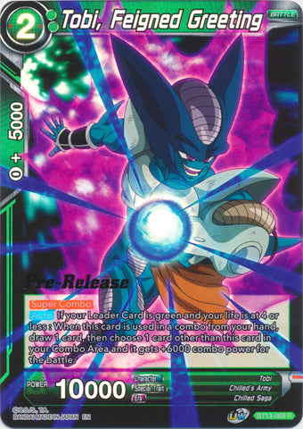 Tobi, Feigned Greeting (BT13-068) [Supreme Rivalry Prerelease Promos] 